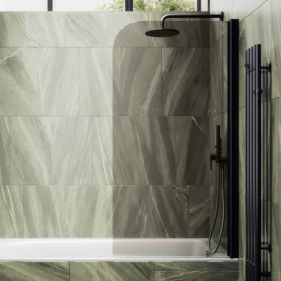 Шторка на ванну Maybahglass MGV-244-6 60 см, профиль матовый черный, стекло бронза Шторка на ванну Maybahglass MGV-244-6 60 см, профиль матовый черный, стекло бронза