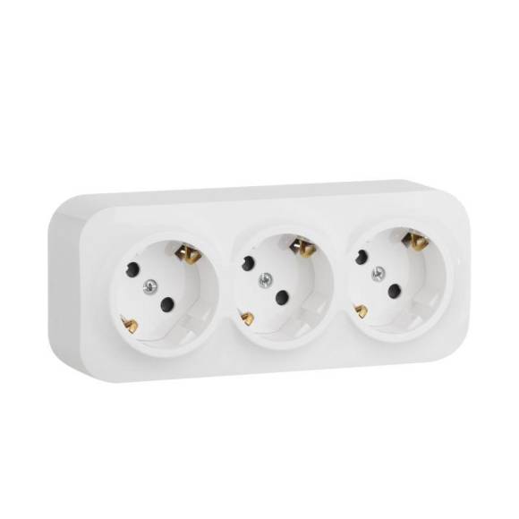 Розетка 3-м ОП Quteo 16А IP20 250В 3х2P+E с заземл. защ. шторки бел. Leg 782238 Розетка 3-м ОП Quteo 16А IP20 250В 3х2P+E с заземл. защ. шторки бел. Leg 782238