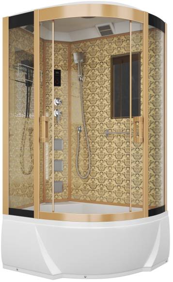 Душевая кабина Niagara Luxe 7712GL золото, с высоким поддоном, с сиденьем