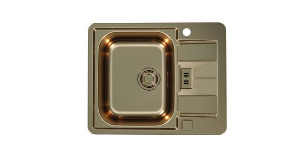 Мойка LINE MONARCH 60 COPPER 615X5001X  в компл. с выпуском без сифона, ,