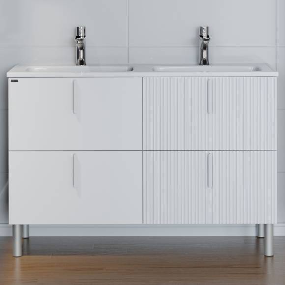 Тумба под раковину СаНта Вега 120 напольная, 4 ящика, белая