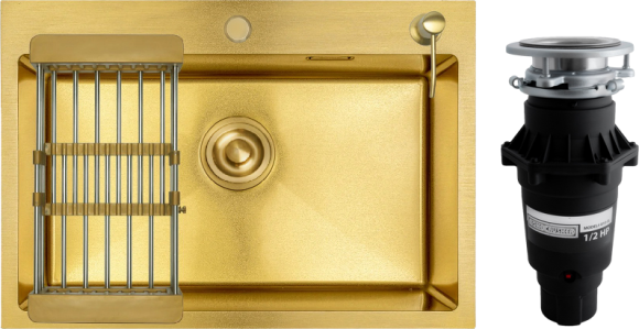 Комплект Мойка РМС MR-6050G золотая + Измельчитель Bone Crusher BC 810-SL Slim Line