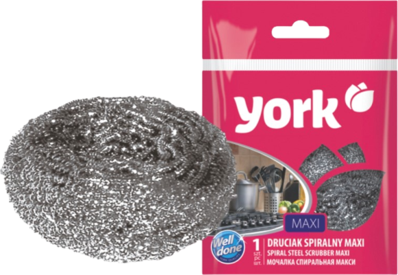 Губка для посуды York 002010 Макси стальная, 1 шт