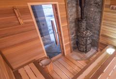 SAWO Комлпект двери с бронзовым стеклом осина 741-4SGA