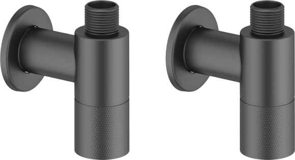 Вентиль Wellsee Drainage System 182147001 угловой, матовый черный, 2 шт.