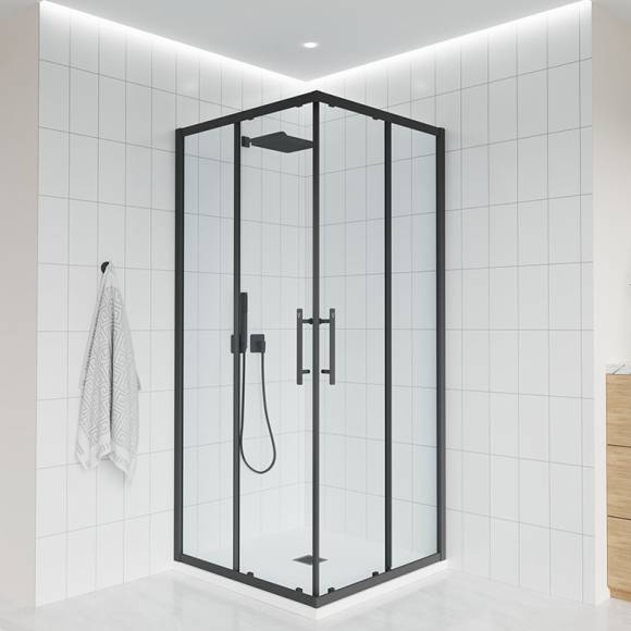 Душевой уголок Veconi Evo 300 B 100х80 см, профиль матовый черный, стекло прозрачное Душевой уголок Veconi Evo 300 B 100х80 см, профиль матовый черный, стекло прозрачное
