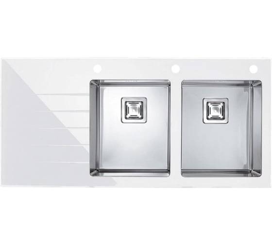Мойка Alveus CRYSTALIX 30 (белый) 1160X540 2X правая, в компл.с сиф.1090864, кол,