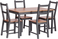 Обеденная группа TetChair Дельфийская Соната стол + 4 стула, антик, графит