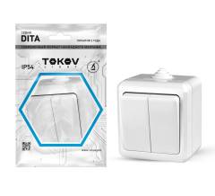 Выключатель 2-кл. ОП Dita IP54 10А 250В бел. TOKOV ELECTRIC TKL-DT-V2-C01-IP54 Выключатель 2-кл. ОП Dita IP54 10А 250В бел. TOKOV ELECTRIC TKL-DT-V2-C01-IP54