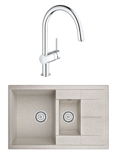 Комплект Мойка Granula 7802, пирит + Смеситель Grohe Minta 3291800E хром