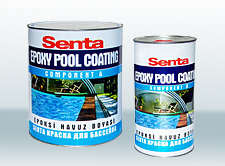 Краска двухкомпонентная для бассейна Senta 12+3 л комплект растворитель