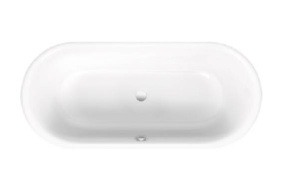 Стальная ванна Bette BetteLux Oval 3465-000 PLUS 170x75 см, встраиваемая, белая, овальная, на ножках, с шумоизоляцией