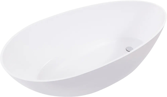 Ванна из искусственного камня Aqua de Marco Calipso 1165WCAL 165x80 см, отдельностоящая, белая, овальная