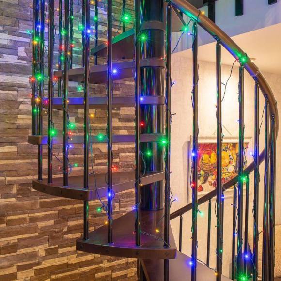 Гирлянда светодиодная "Твинкл Лайт" 15м 120LED мультиколор 6.9Вт 220-240В IP20 с контроллером провод ПВХ темн. зел. Neon-Night 303-059 Гирлянда светодиодная "Твинкл Лайт" 15м 120LED мультиколор 6.9Вт 220-240В IP20 с контроллером провод ПВХ темн. зел. Neon-Night 303-059