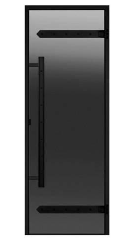 Дверь для сауны Harvia стеклянная Legend 9/21 (черная коробка сосна серая D92102МL)