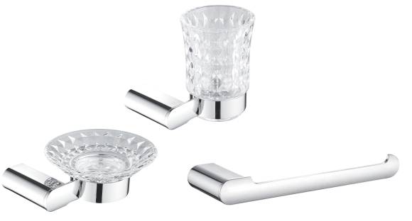 Набор Стакан Rose RG17 RG1712 хром + Мыльница RG1703 хром + Полотенцедержатель RG1706 хром