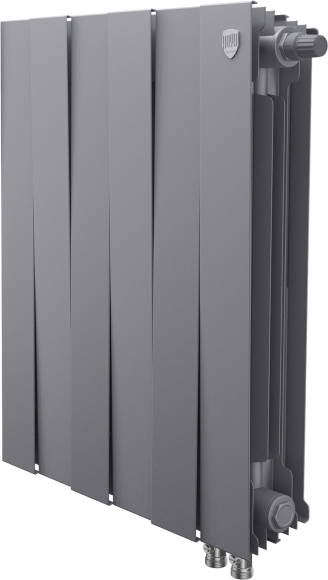 Радиатор биметаллический Royal Thermo Piano Forte 500 VDR80 6 секций, межосевое расстояние 8 см, silver satin