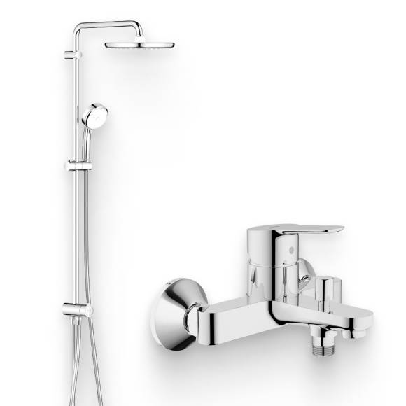 Душевой комплект Смеситель Grohe BauEdge 23334000 + Стойка Tempesta Cosmopolitan System 250 26675000 Душевой комплект Смеситель Grohe BauEdge 23334000 + Стойка Tempesta Cosmopolitan System 250 26675000