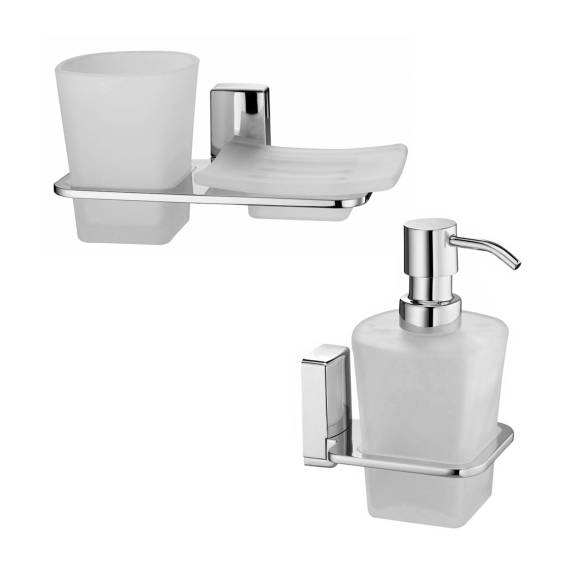 Набор Стакан Wasserkraft Leine K-5026 с мыльницей + Дозатор K-5099