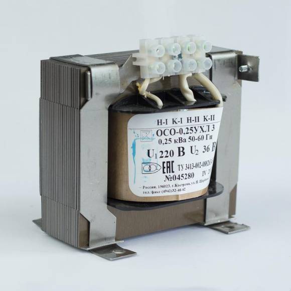 Трансформатор ОСО-0.25-09 220/24В УХЛ3 Кострома ОС0000002215 Трансформатор ОСО-0.25-09 220/24В УХЛ3 Кострома ОС0000002215