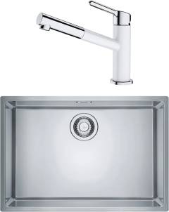 Комплект Мойка Franke Felix FEX 110-60 нержавеющая сталь + Смеситель Orbit 115.0623.139 хром, белый Комплект Мойка Franke Felix FEX 110-60 нержавеющая сталь + Смеситель Orbit 115.0623.139 хром, белый