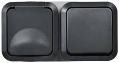 Блок ОП розетка + выключ. горизонт. TORS 16А IP55 TS142 графит IEK TS-G10-6-55-V-K53 Блок ОП розетка + выключ. горизонт. TORS 16А IP55 TS142 графит IEK TS-G10-6-55-V-K53
