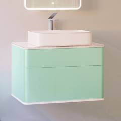 Тумба с раковиной Jorno Pastel 80 бирюзовый бриз