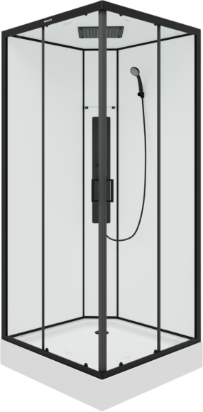 Душевая кабина Parly Ami Quadro 90x90, профиль черный