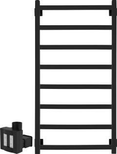 Полотенцесушитель электрический Secado Корато 1 , 100x50 ТЭН квадратный скрытый, черный матовый, L