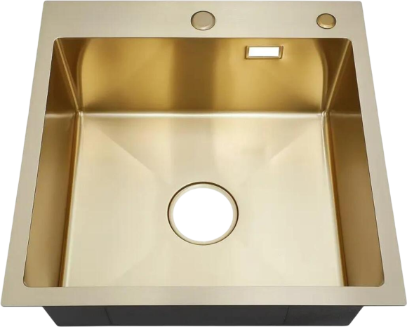 Мойка кухонная РМС MR-5050G c корзиной и дозатором, золото