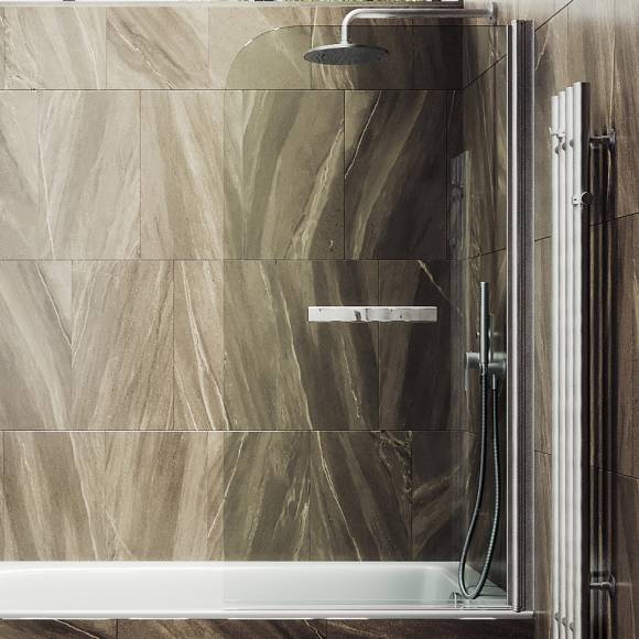 Шторка на ванну Maybahglass MGV-782-5, 70x140, профиль матовый хром, стекло прозрачное