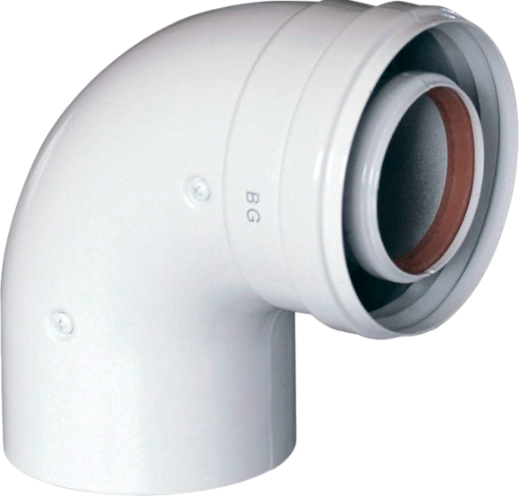 Отвод Baxi MT71410151 промежуточный коаксиальный, 90°, без муфты