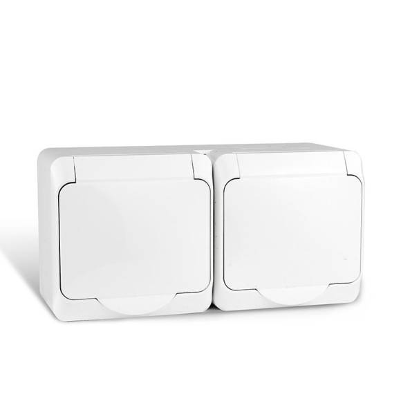 Розетка 2-м ОП Nix 16А IP54 250В с заземл. с крышкой бел. TOKOV ELECTRIC TKE-NX-R2Z-C01-IP54 Розетка 2-м ОП Nix 16А IP54 250В с заземл. с крышкой бел. TOKOV ELECTRIC TKE-NX-R2Z-C01-IP54