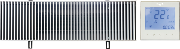 Конвектор отопления KVZ Compact KVZ-Vent-230-80-2400-6V-UA/RRA-230-2400-A с решеткой, термостат белый