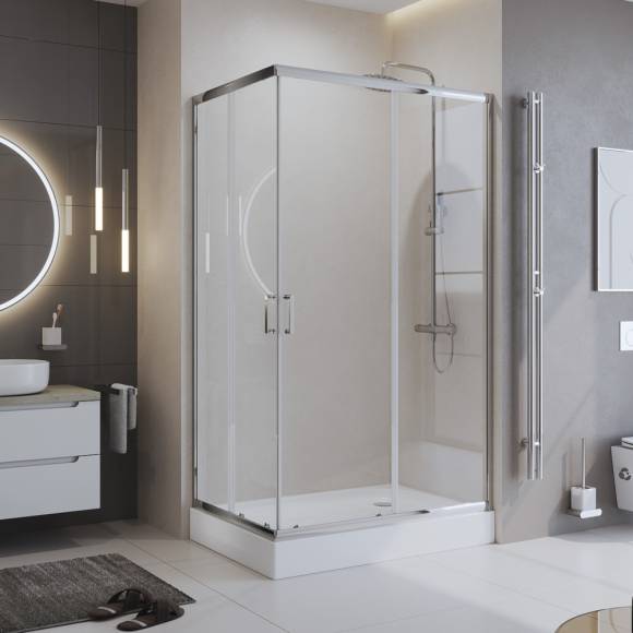 Душевой уголок BelBagno Uno -195 AH 2 100/90 C Cr стекло прозрачное