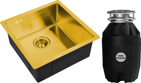 Комплект Мойка Steel Hammer SH 4444 BRONZE бронза + Измельчитель Bone Crusher BC 810-AS