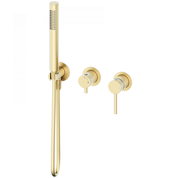 Встраиваемый смеситель для душа и ванны Wonzon & Woghand Stick WW-838017-BG С ВНУТРЕННЕЙ ЧАСТЬЮ, брашированное золото