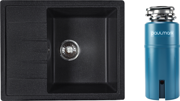 Комплект Мойка Reflexion Plato RX1457СL 57x46, уголь, кварц + Измельчитель Paulmark Intenso I-800 электрический Комплект Мойка Reflexion Plato RX1457СL 57x46, уголь, кварц + Измельчитель Paulmark Intenso I-800 электрический