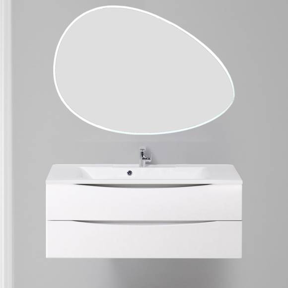 Мебель для ванной комнаты BelBagno Marino 120 bianco lucido, зеркало STWORKI Скаген