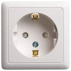 Розетка 1-м ОП Хит 16А IP20 250В с заземл. защ. шторки бел. SE RA16-138-B Розетка 1-м ОП Хит 16А IP20 250В с заземл. защ. шторки бел. SE RA16-138-B