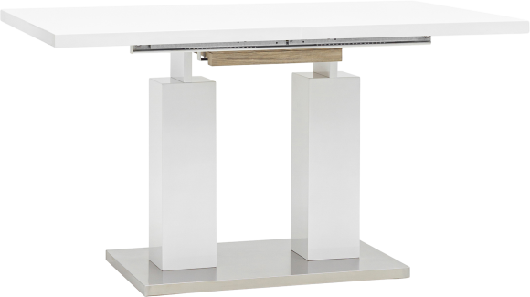Обеденный стол Stool Group Сиэтл 140x90 см, раскладной, глянцевый белый