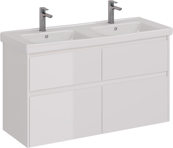 Тумба под раковину без столешницы Lemark Combi 120 белая глянцевая