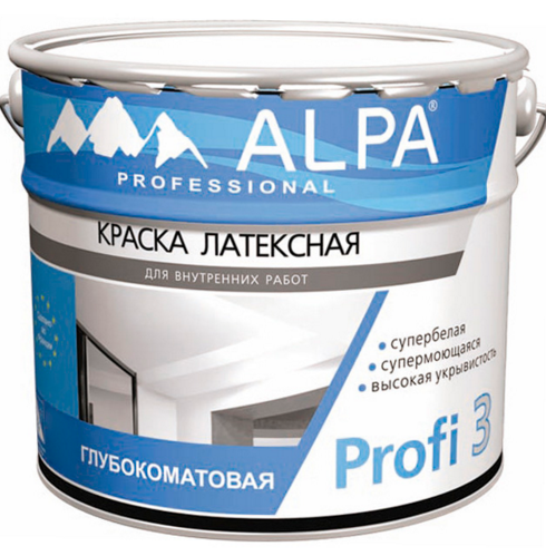 Альпа Профи 3 база Профессиональная краска для стен и потолков прозрачная база С 0,5 л