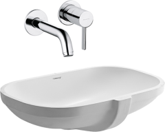 Комплект Раковина Duravit D-code 0338490000 встраиваемая + Смеситель Kludi Bozz 382440576 хром