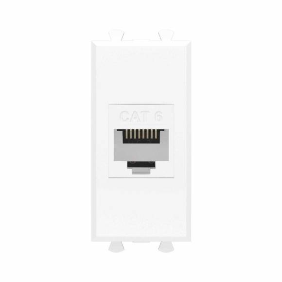 Розетка компьютерная 1мод. Avanti "Белое облако" RJ45 кат.6 без шторок модульная механизм DKC 4400691