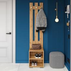 Прихожая DIWO Кострома мини 40, дуб вотан, антрацит, крючок золото