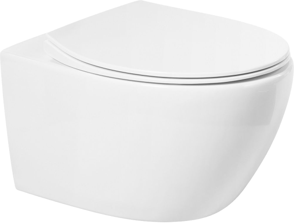 Унитаз подвесной Art&Max Elegant AM9316CHR/SC безободковый, с микролифтом, белый