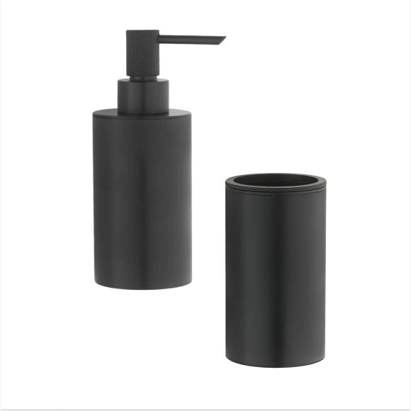 Набор Стакан Boheme Uno 10982-B black + Дозатор 10980-B black