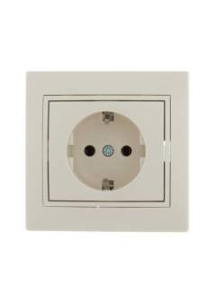 Розетка 1-м СП Mira 16А IP20 с заземл. со вставкой керамика крем. LEZARD 701-0303-122 Розетка 1-м СП Mira 16А IP20 с заземл. со вставкой керамика крем. LEZARD 701-0303-122