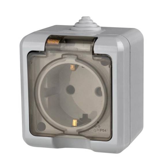 Розетка 1-м ОП Dita 16А IP54 250В с заземл. с прозр. крышкой сер. TOKOV ELECTRIC TKL-DT-R1Z-C06T-IP54 Розетка 1-м ОП Dita 16А IP54 250В с заземл. с прозр. крышкой сер. TOKOV ELECTRIC TKL-DT-R1Z-C06T-IP54